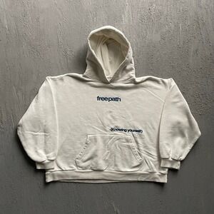 pull&bear know yourself Hoodie Mens Medium White streetwear free path